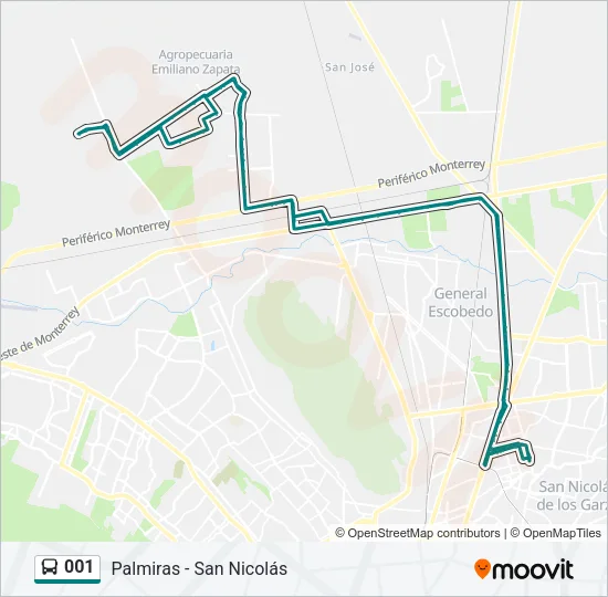 001 Bus Line Map