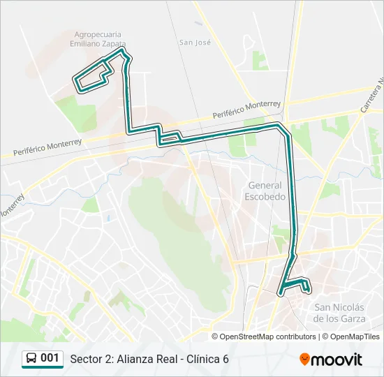 001 Bus Line Map