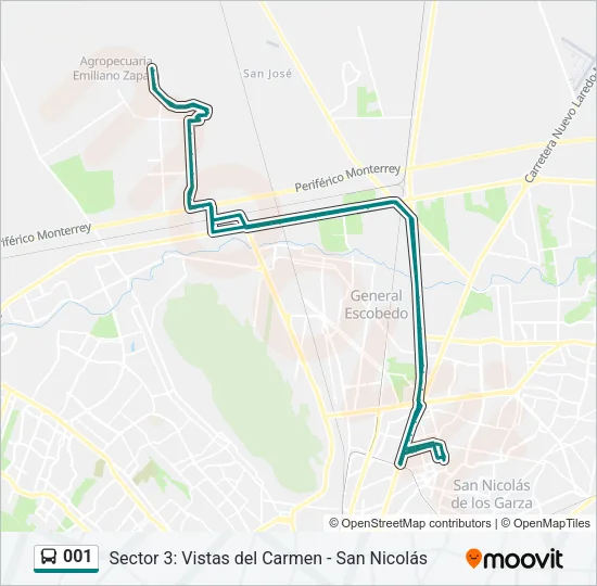 001 Bus Line Map