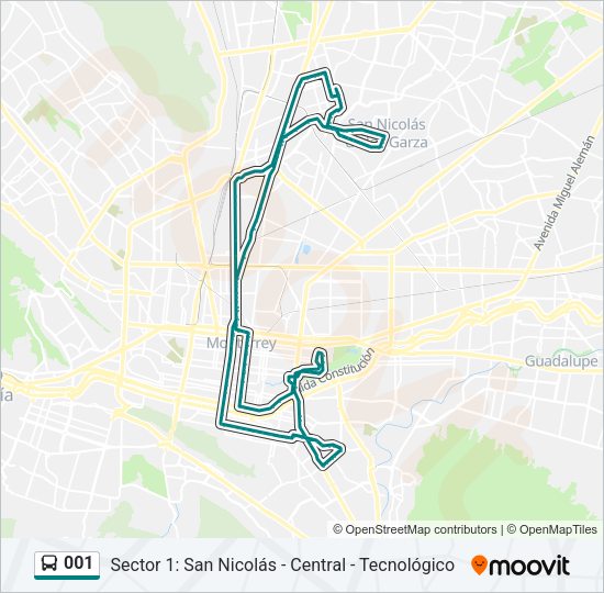 001 Bus Line Map