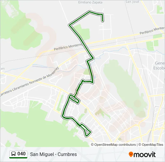040 Bus Line Map