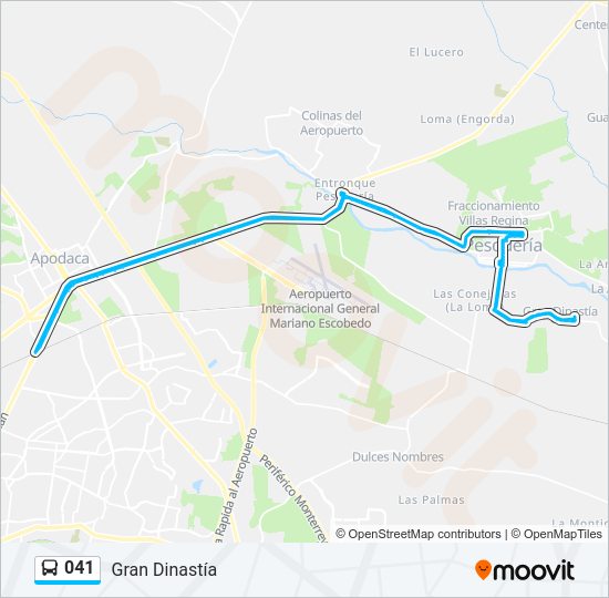 Mapa de 041 de autobús