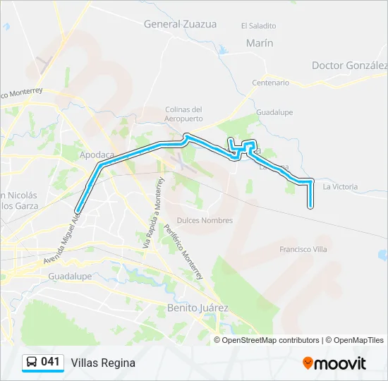 041 Bus Line Map