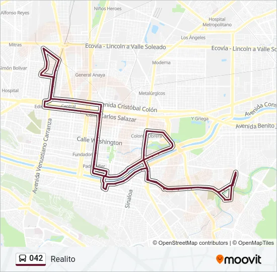 042 Bus Line Map