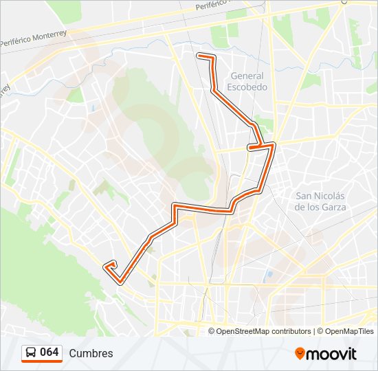 Mapa de 064 de autobús