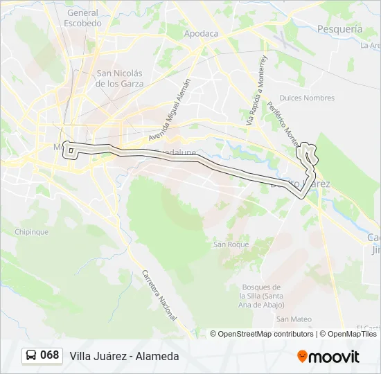 068 Bus Line Map