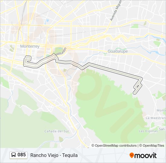 Mapa de 085 de autobús