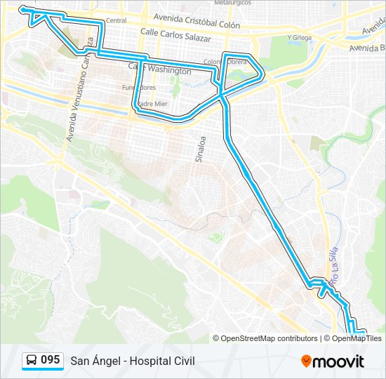 Mapa de 095 de autobús