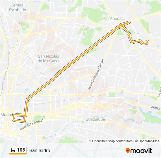 105 Bus Line Map