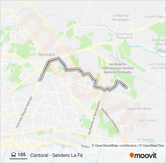 105 Bus Line Map