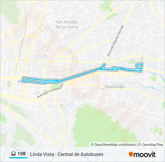 108 Bus Line Map