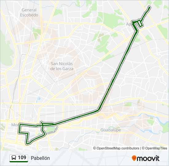 Mapa de 109 de autobús