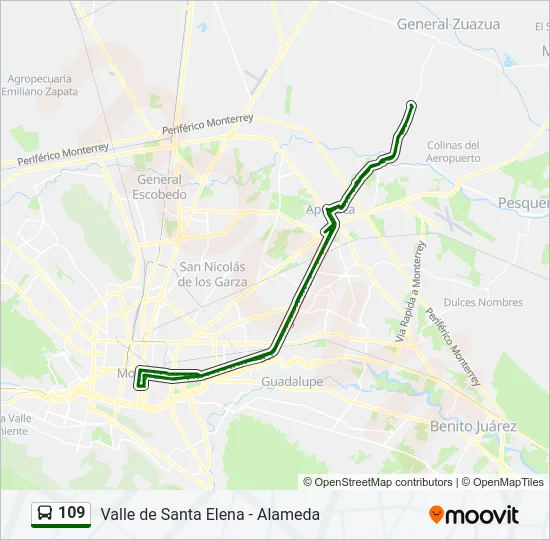 109 Bus Line Map