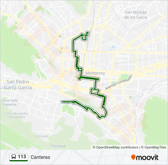113 Bus Line Map