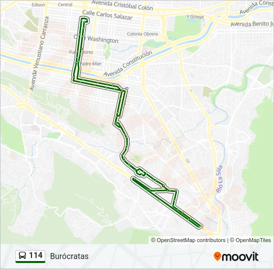 114 Bus Line Map