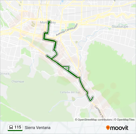 115 Bus Line Map