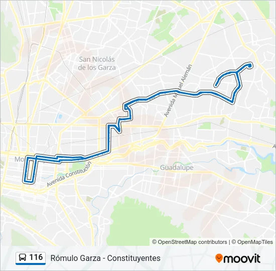 116 Bus Line Map
