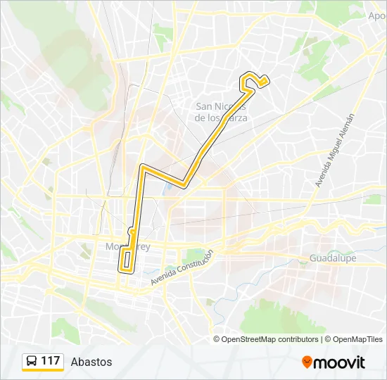 117 Bus Line Map