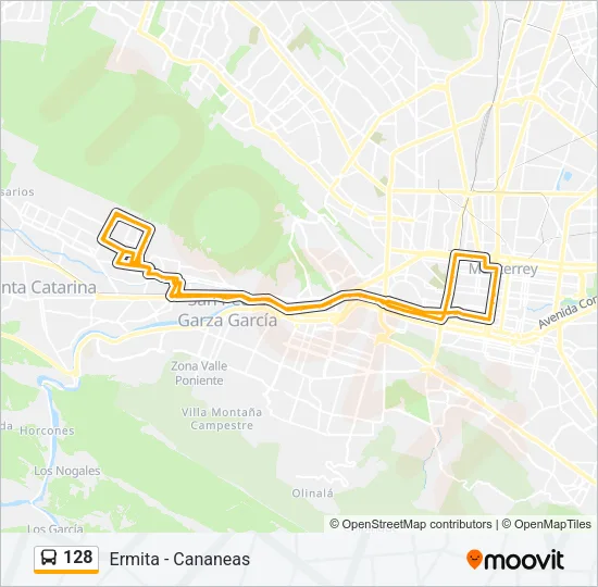 128 Bus Line Map
