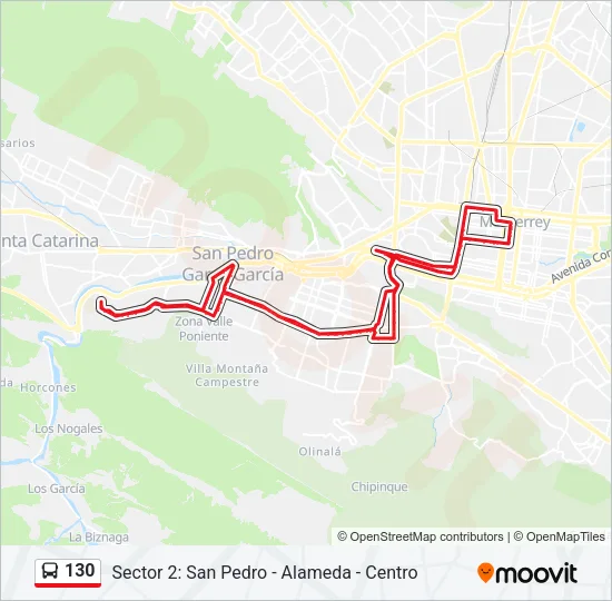 130 Bus Line Map