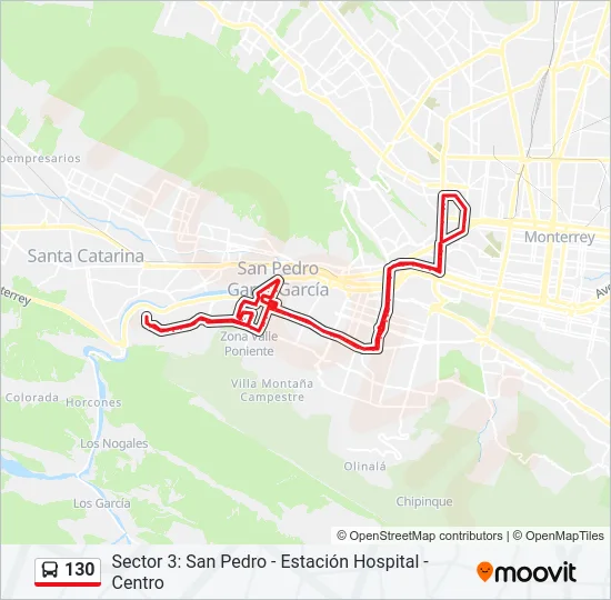 130 Bus Line Map