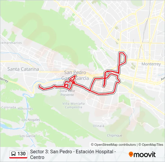 130 Bus Line Map