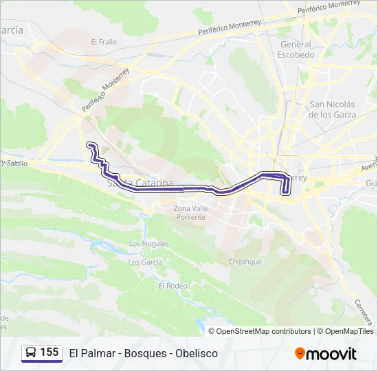 155 Bus Line Map