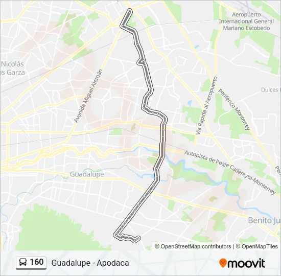160 Bus Line Map