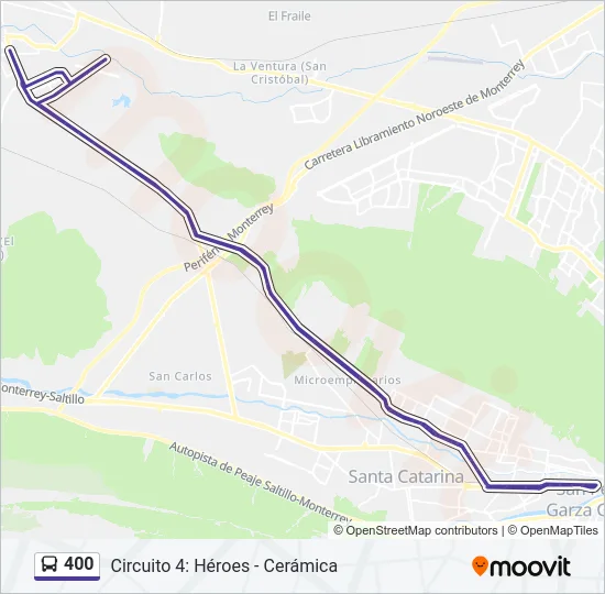 400 Bus Line Map