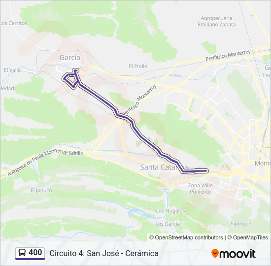400 Bus Line Map