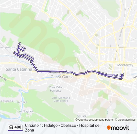 Mapa de 400 de autobús