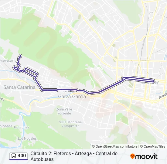 400 Bus Line Map