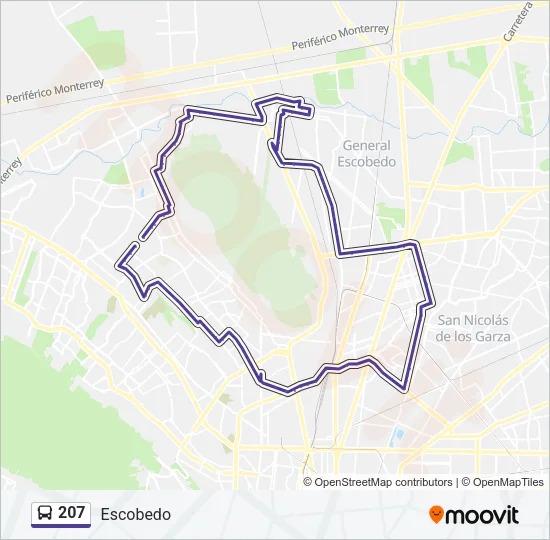 207 Bus Line Map