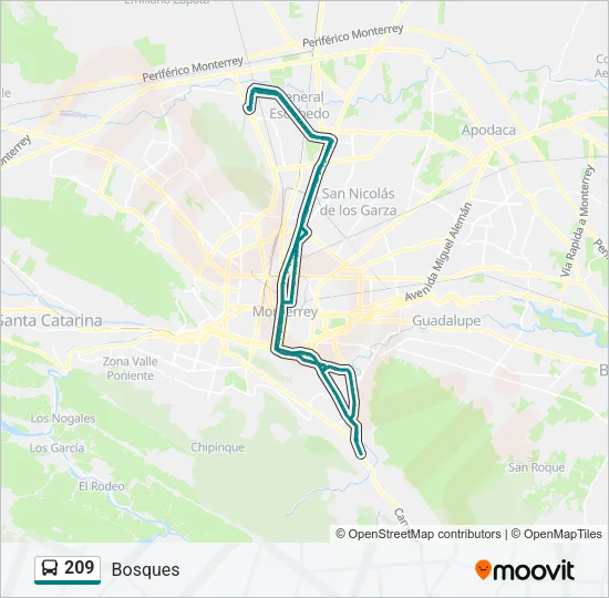 209 Bus Line Map
