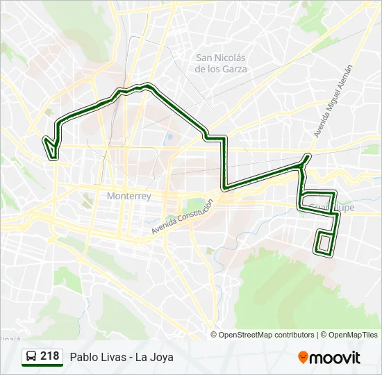 218 Bus Line Map