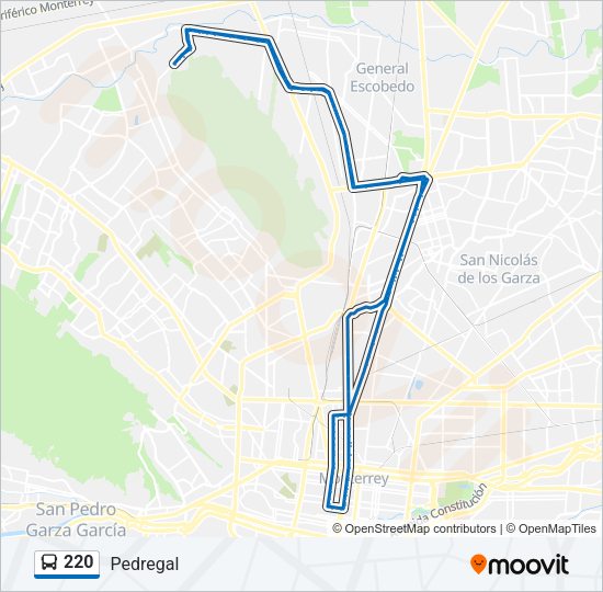 Mapa de 220 de autobús