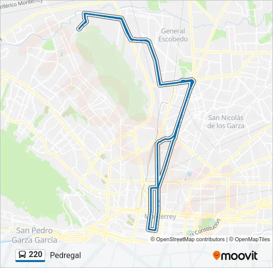 220 Bus Line Map