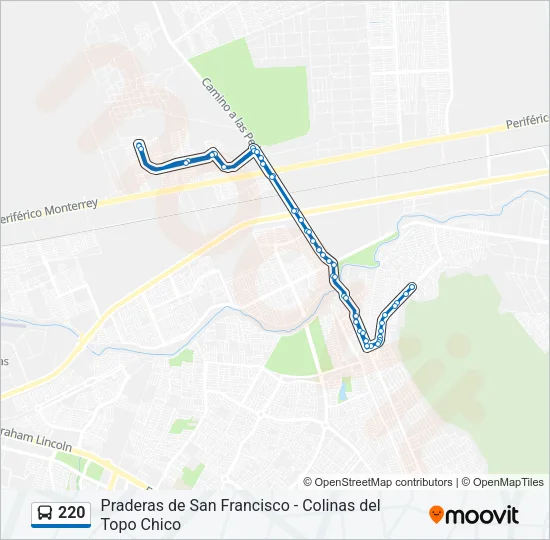 220 Bus Line Map