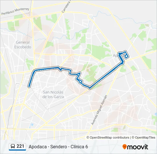 221 Bus Line Map