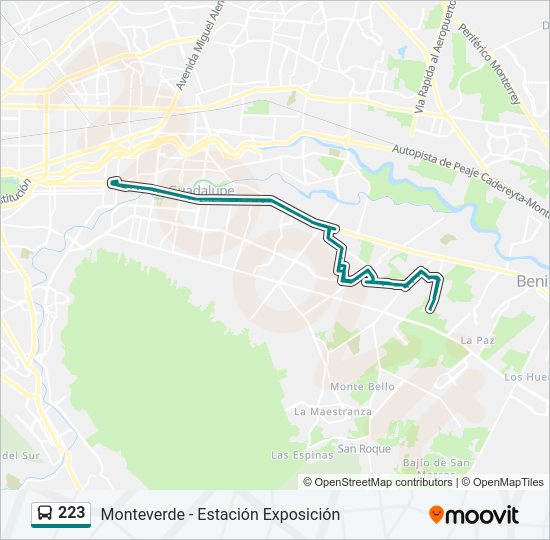 Mapa de 223 de autobús