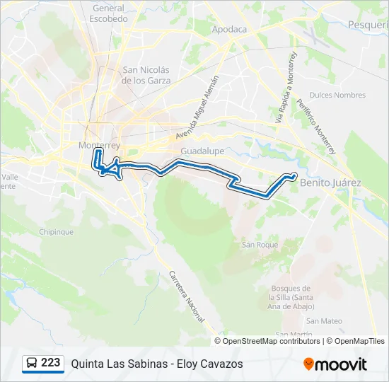 223 Bus Line Map