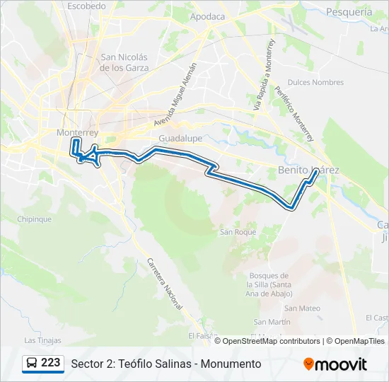 223 Bus Line Map