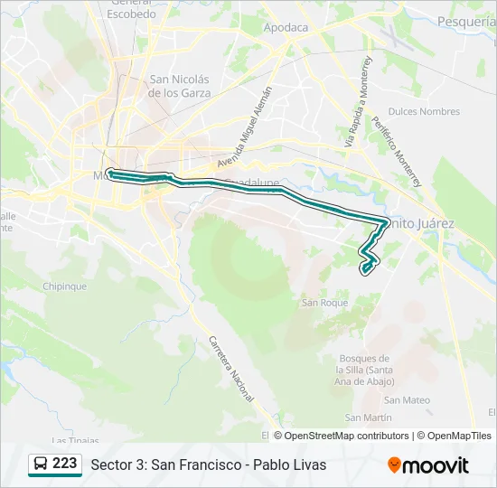 223 Bus Line Map