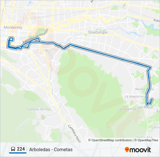 224 Bus Line Map