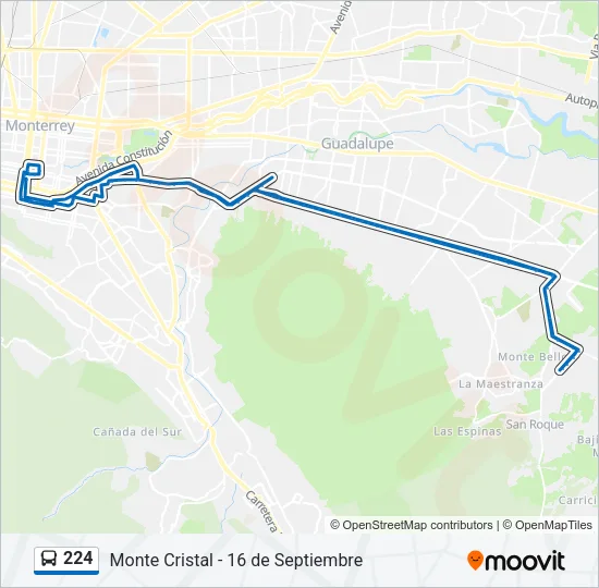 224 Bus Line Map