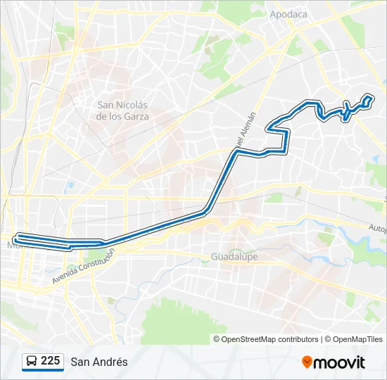 225 Bus Line Map
