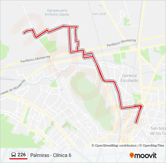 226 Bus Line Map
