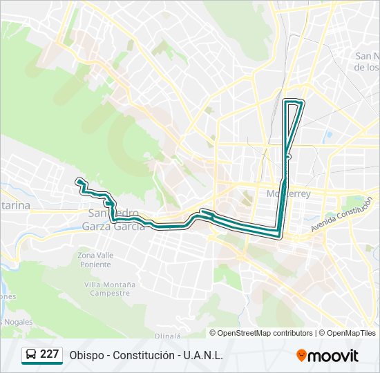 Mapa de 227 de autobús