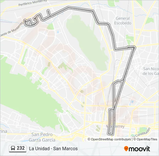232 Bus Line Map