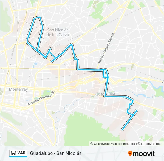 240 Bus Line Map